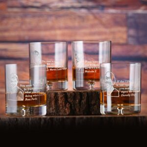 Flyingorbit Love Knows No Color Black Leader Quotes Crystal Whiskey Glass Set