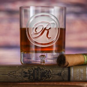 Flyingorbit Monogrammed Crystal Whiskey Glass – Personalized Tumbler
