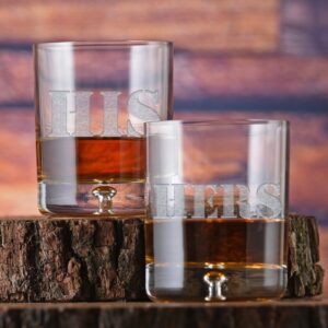 Flyingorbit His & Hers Engraved Whiskey & Scotch Glass Set
